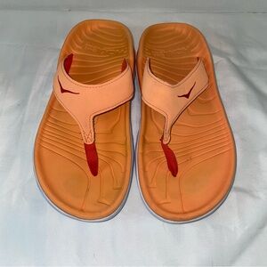 Hoka One One Peach-Orange and Red Women's Flip Flops